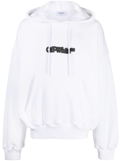 Off-white Blurr Book Over Hoodie White Black In Blanco
