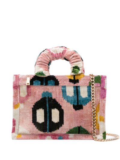 La Milanesa Fabric Hand Bag In Pink