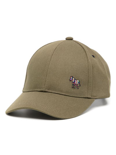 Ps By Paul Smith Zebra-embroidered Baseball Cap In Green