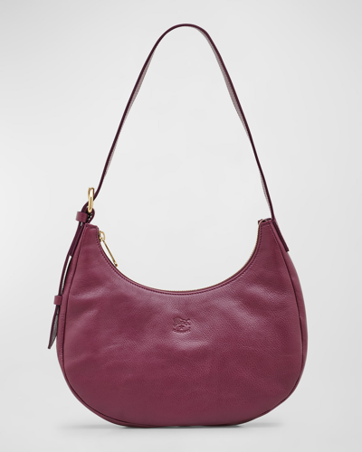 Il Bisonte Women's Belcanto Leather Crescent Bag In Purple Iri