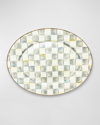 MACKENZIE-CHILDS STERLING CHECK ENAMEL OVAL PLATTER, LARGE