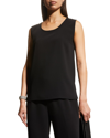Caroline Rose Longline Stretch Knit Tank In Black