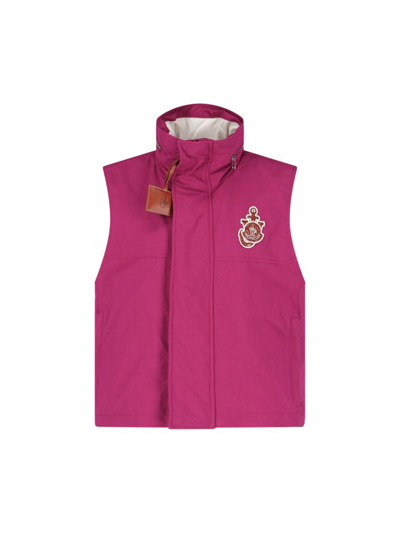 Moncler Genius Moncler X Jw Anderson Logo Patch Sleeveless Jacket In Pink