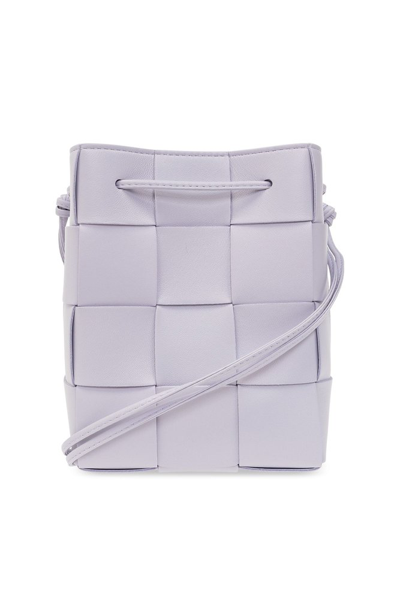 Bottega Veneta Small Cassette Drawstring Shoulder Bag In Purple
