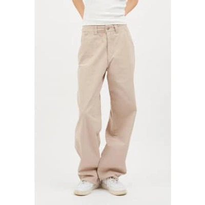 Dr Denim Donna Pale Taupe Pants In Blue