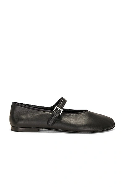 The Row Boheme Leather Mary Jane Ballerina Flats In Black