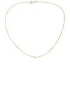 Logan Hollowell 5 Diamond Orbit Bezel Choker In 14k Gold & White Diamond