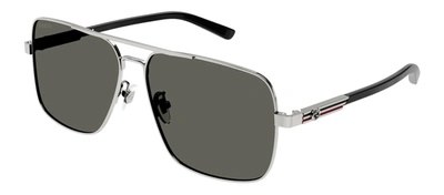 Gucci Gg1289s M 001 Navigator Sunglasses In Grey