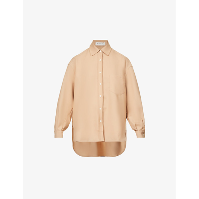 The Frankie Shop Tan Georgia Shirt In Camel