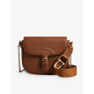 Ted Baker Womens Brown Esia Leather Cross-body Bag