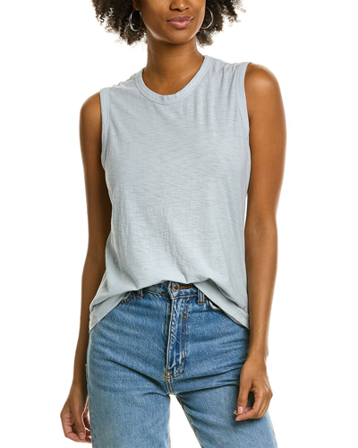 James Perse Round-neck Cotton Tank Top In Blue