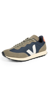 Veja Rio Branco Sneakers In Green Suede And Fabric In Nauticowhiteorangefluo