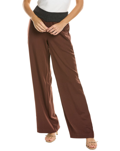 Weworewhat Low-rise V Pant In Brown