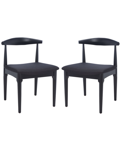 Safavieh Set Of 2 Lionel Retro Dining Chairs In Black