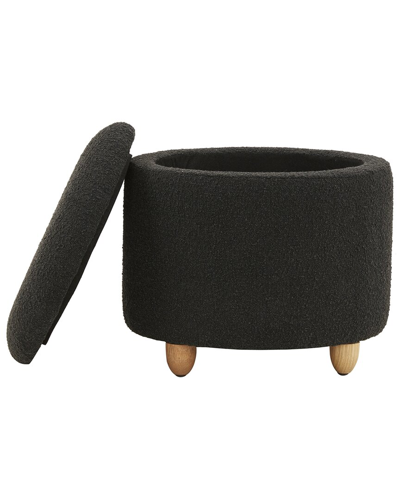 Safavieh Couture Mariabella Storage Ottoman In Black
