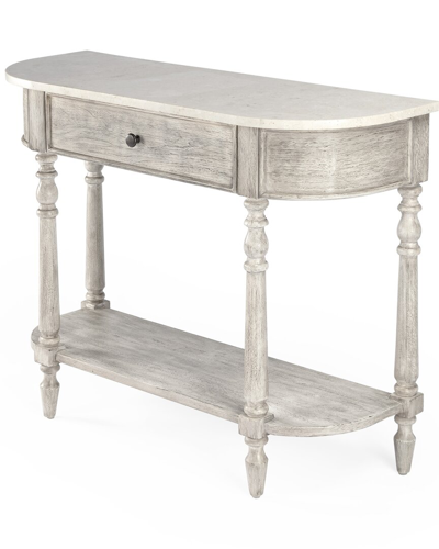 Butler Specialty Company Danielle Marble 40in One- Drawer Console Table In Grey