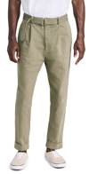 OFFICINE GENERALE HUGO TWILL SLUB PANTS OLIVE