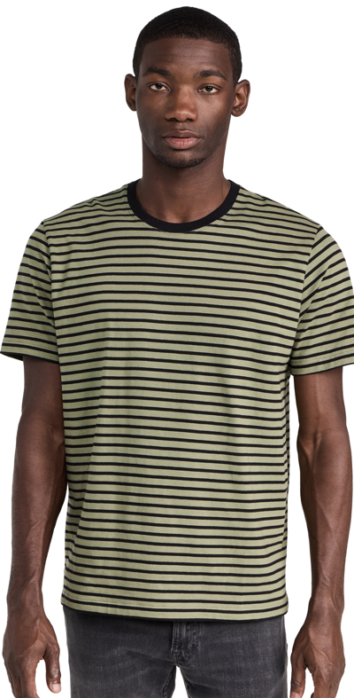 Frame Striped Cotton Jersey T-shirt In White
