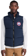 Canada Goose Mens Atlantic Navy Lawrence Quilted Shell-down Vest In Blue