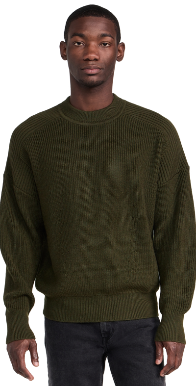 Isabel Marant Men's Barry Merino Wool Crewneck Jumper In Khaki