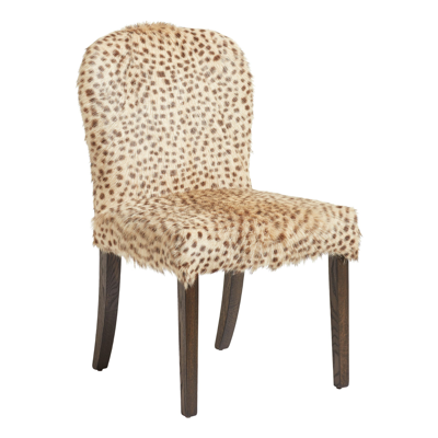 Oka Large Stafford Goat Hair Dining Chair - Cheetah
