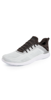 Apl Athletic Propulsion Labs Techloom Tracer Mesh And Neoprene Running Trainers In Steel Grey / Cement / Anthraci