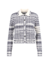 Thom Browne Checked Jacquard-knit Wool-blend Bomber Jacket In Gray