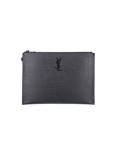 Saint Laurent 'cassandre' Tablet Holder In Black  