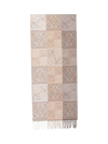 Loewe Fringed Intarsia Wool And Cashmere-blend Scarf In Beige