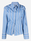 Jacquemus La Chemise Ruban Striped Cotton Shirt In Blue