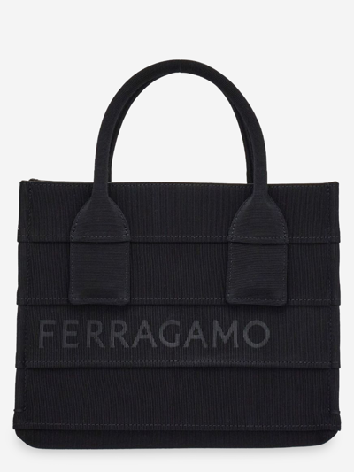Ferragamo Salvatore  Woman Black Fabric Beach S Handbag