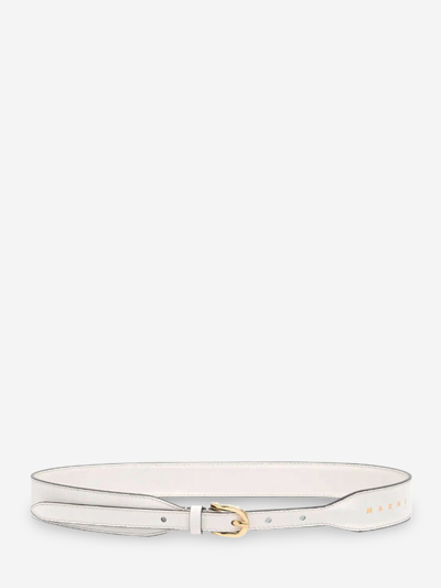 Marni Buckle-fastening Leather Belt In White