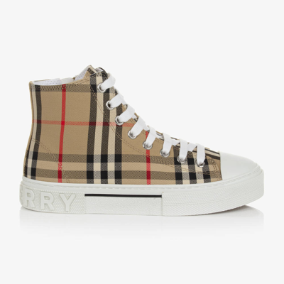Burberry Teen Archive Beige Vintage Check Trainers