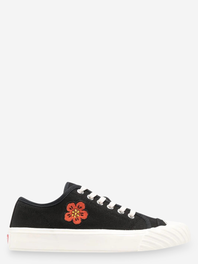Kenzo Boke Flower Canvas Sneakers In Black