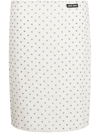 Miu Miu Polka-dot Silk Chiffon Pencil Skirt In Beige