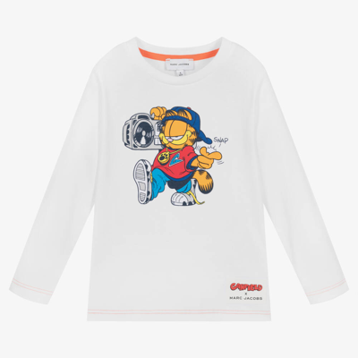 Marc Jacobs Kids' X Garfield Graphic-print Cotton T-shirt In Bianco