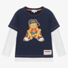 MARC JACOBS MARC JACOBS BOYS BLUE & WHITE COTTON GARFIELD TOP