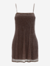 Alexander Wang Bead-embellished Mini Dress In Brown
