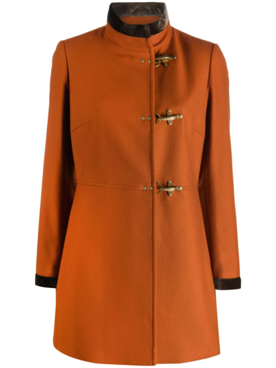 Fay Virginia Wool-blend Coat In Orange