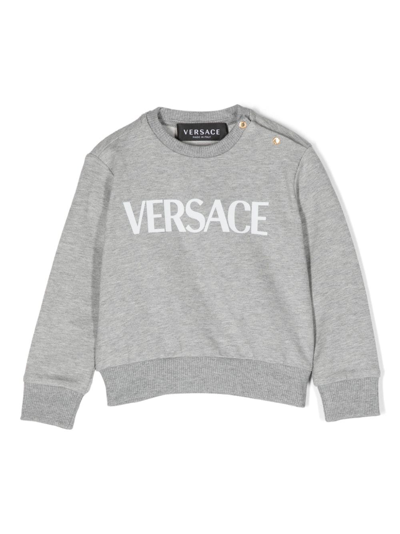 Versace Babies' Medusa Head-motif Jersey Sweatshirt In Grau