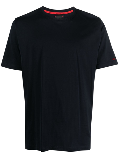 Kiton Crew-neck Cotton T-shirt In Blau