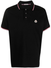 Moncler Logo Polo Shirt In Black