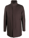 Herno Wool-blend Coat In Braun