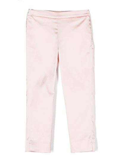 Simonetta Kids' Side-stripe Satin Trousers In Pink
