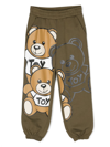 Moschino Teddy Bear-print Cotton Track Pants In Green