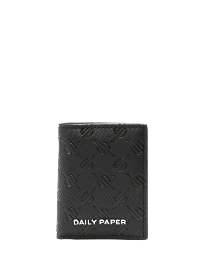 Daily Paper Logo-plaque Bi-fold Wallet In Black