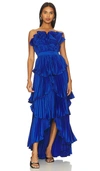 Amur Judah Scallop Pleated Dress In Royal