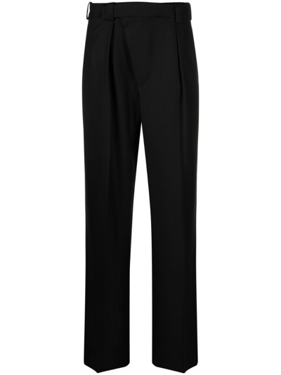 Victoria Beckham Wool Blend Trousers In Black