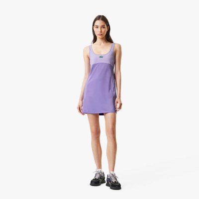Lacoste Women's  X Bandier All Motion Colorblock Dress - Xl In Purple