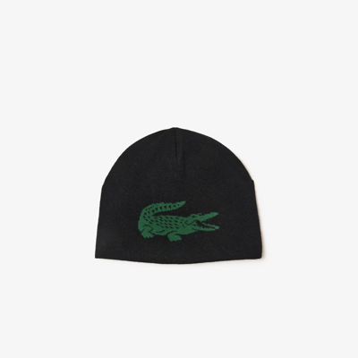 Lacoste Unisex Contrast Crocodile Reversible Beanie - One Size
